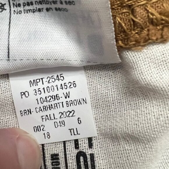 Carhartt Rugged Flex Relaxed Fit Brown Twill Work Pants Women's Size 18 Tall - Picture 7 of 8